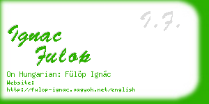 ignac fulop business card